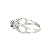 18k White Gold and Diamond Fancy Ring in size 5.5 and total gold weight of 3.28g